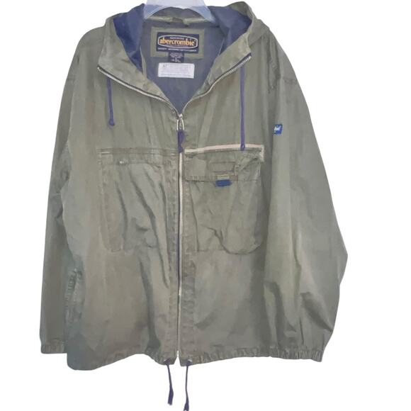 Vintage Abercrombie & Fitch Military Field Utility Work Jacket Olive Green Men S - Picture 1 of 15